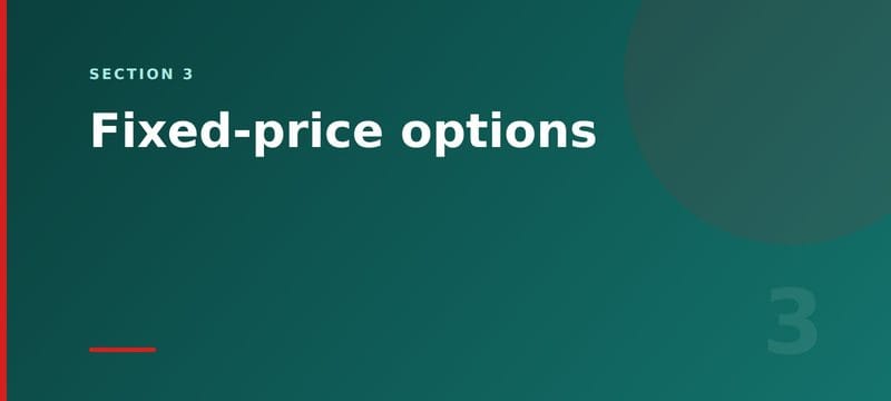 Section card: fixed-price options