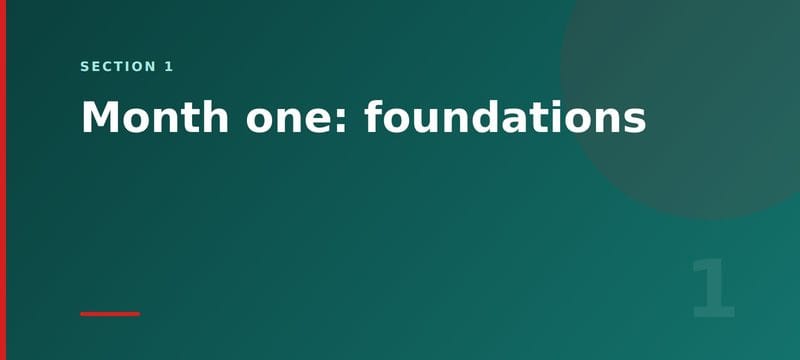 Section card: month one on Business Central, get the foundations right