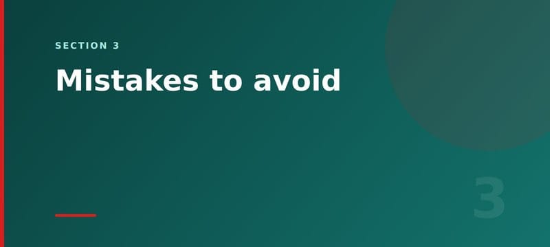 Section card: mistakes to avoid in the first 90 days