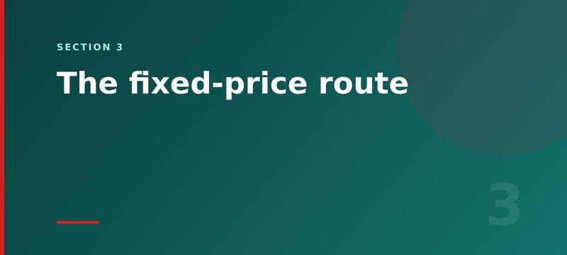 Section 3 card: the fixed-price route
