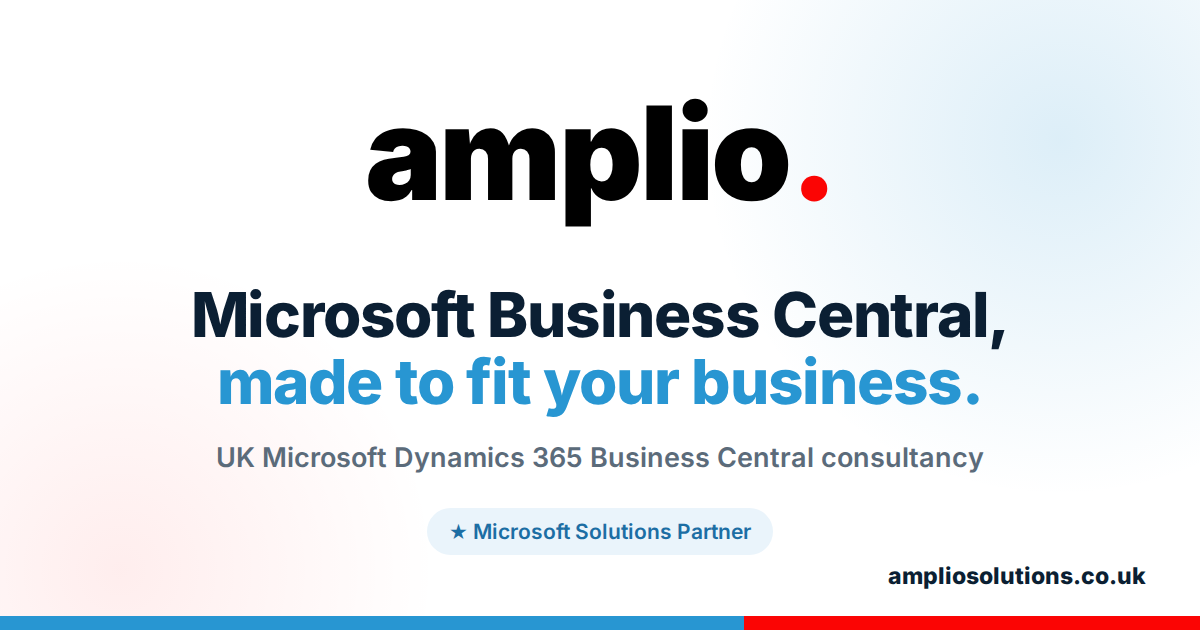 Amplio BC Fast-Start — Business Central live in twelve weeks, £4,500 fixed price