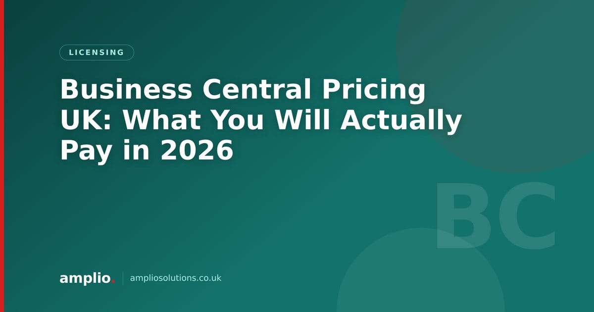 Business Central Pricing UK — licence tier and cost comparison chart